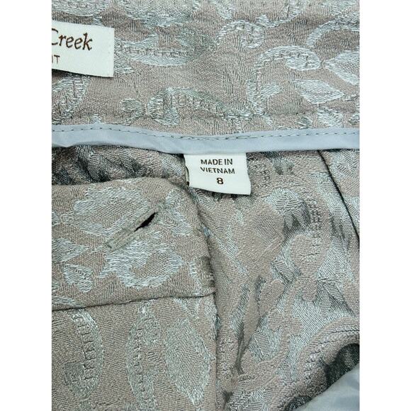 Coldwater Creek Womens 8 Embossed Paisley Pants Natural Fit Textured - Picture 8 of 8